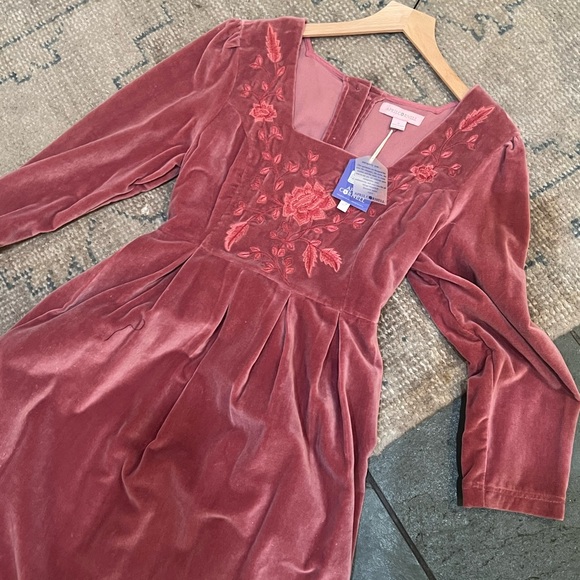April Cornell Dresses & Skirts - Dusty Pink Velvet Dress$170 New Y2K Gunny Renaissance Romantic Festival Boho